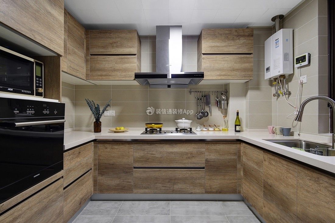 90平米现代二居厨房橱柜装修设计效果图
