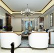 180平米中式式四居客厅沙发背景墙装修设计效果图