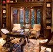 复古美式风格家庭书房地毯装饰设计