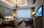 最新130平米三居地中海卧室窗帘装修设计效果图
