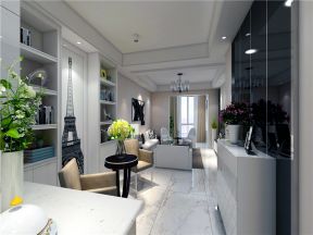 山水原著130平米現(xiàn)代三居書柜裝修設(shè)計(jì)效果圖