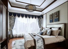 90平新中式风格家装样板间卧室吊灯设计图