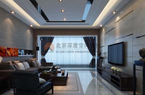 龙光玖珑湖现代风格四居客厅电视背景墙装修