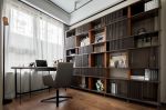 现代新中式风格家庭书房整体书柜设计效果图