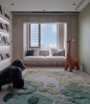 现代风格家庭休闲室地毯装修效果图片