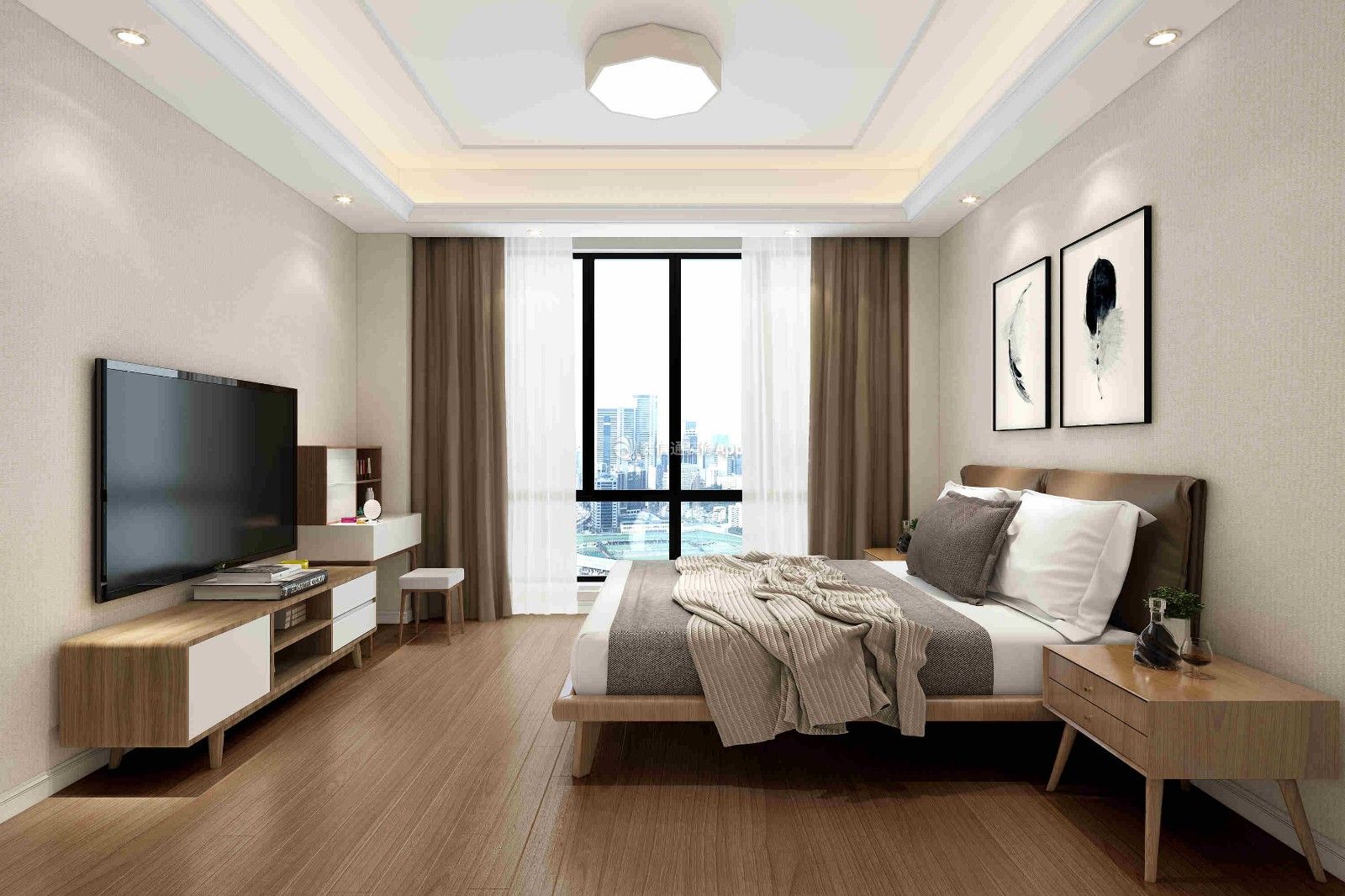 2020卧室电视柜设计图集锦 2020经典现代简约卧室效果图