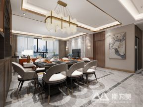 天山熙湖140平米港式四居餐厅装修设计效果图