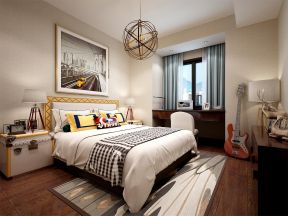 丽雅龙城165平米中式三居卧室背景墙装修设计效果图