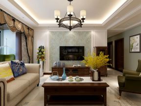 美式客廳電視背景墻裝修效果圖 2020美式客廳電視背景墻效果圖 