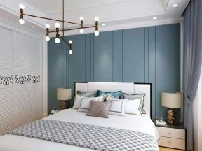锦绣江城现代风格卧室床头背景墙颜色装修图