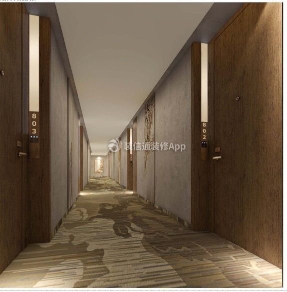 混搭风格高级酒店走廊地毯装修效果图