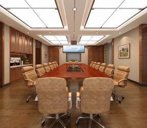 现代风格办公室会议室吊顶设计装潢图片2023