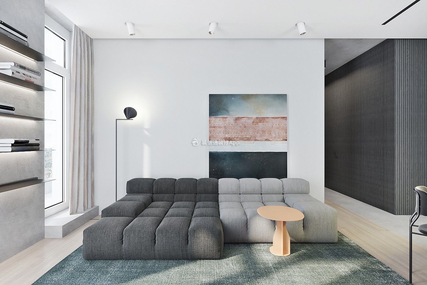 家装效果图 现代 紫金公寓现代风格客厅落地灯装修装饰图片 提供者