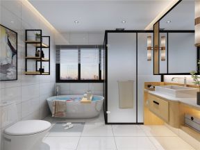银湖山庄现代风格卫生间整体淋浴房装修图
