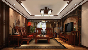 新中式风格客厅 中式风格客厅装修图 中式风格客厅灯 