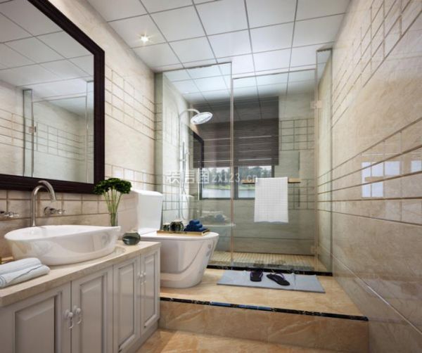 绵阳神州南都106㎡现代风格三居室卫生间装修效果图