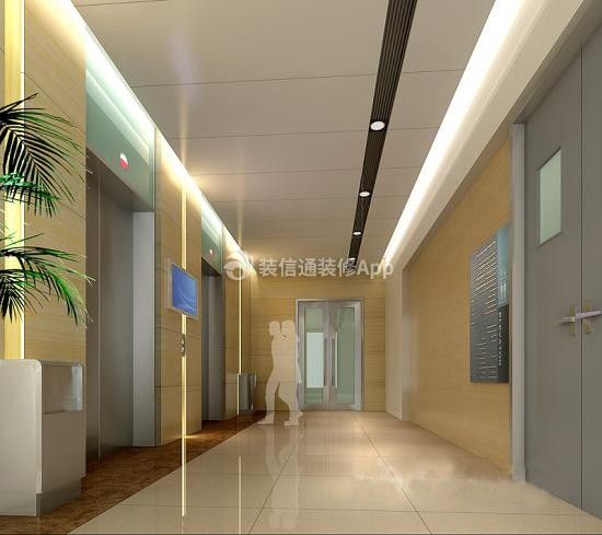 1200平现代风格办公室电梯口吊顶设计图片