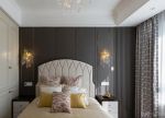 成都中德英伦联邦三居130平美式风格卧室床头设计图片