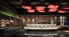 2023自助烤肉店室内陈列区装修设计效果图片