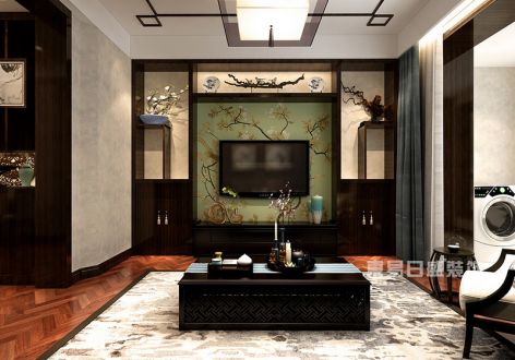 紫金华府86㎡新中式风格两居室装修案例