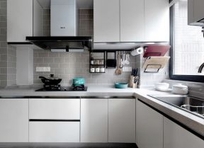 2020白色厨房设计 2020转角厨房橱柜效果图