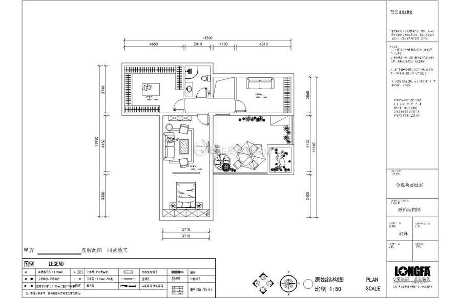 金地芙蓉世家220平米現(xiàn)代四居裝修平面圖