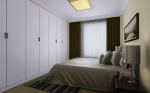 现代简约风格香樟苑112平卧室白色衣柜设计效果图