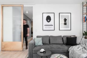 小户型公寓45平米现代沙发背景墙装修设计效果图欣赏