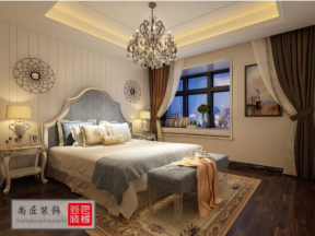 九龙公馆150平米欧式卧室背景墙装修设计效果图欣赏