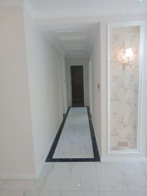 桃花岛90平米三居混搭走廊装修设计效果图