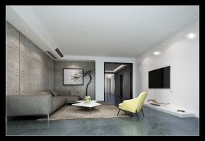 丽雅龙城简约风格四居客厅转角沙发装修效果图片