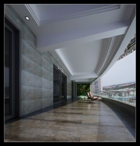 丽雅龙城简约风格四居阳台植物墙设计效果图片