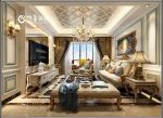 万达文旅城三居120平欧式风格客厅吊灯设计图片