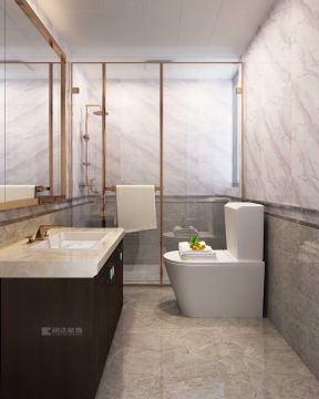 保利香槟现代美式风格卫生间浴室柜设计效果图赏析