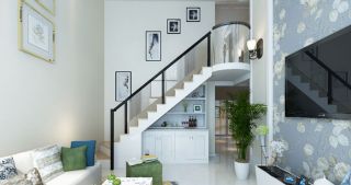 香墅岭180平方现代风格室内楼梯背景墙设计效果图