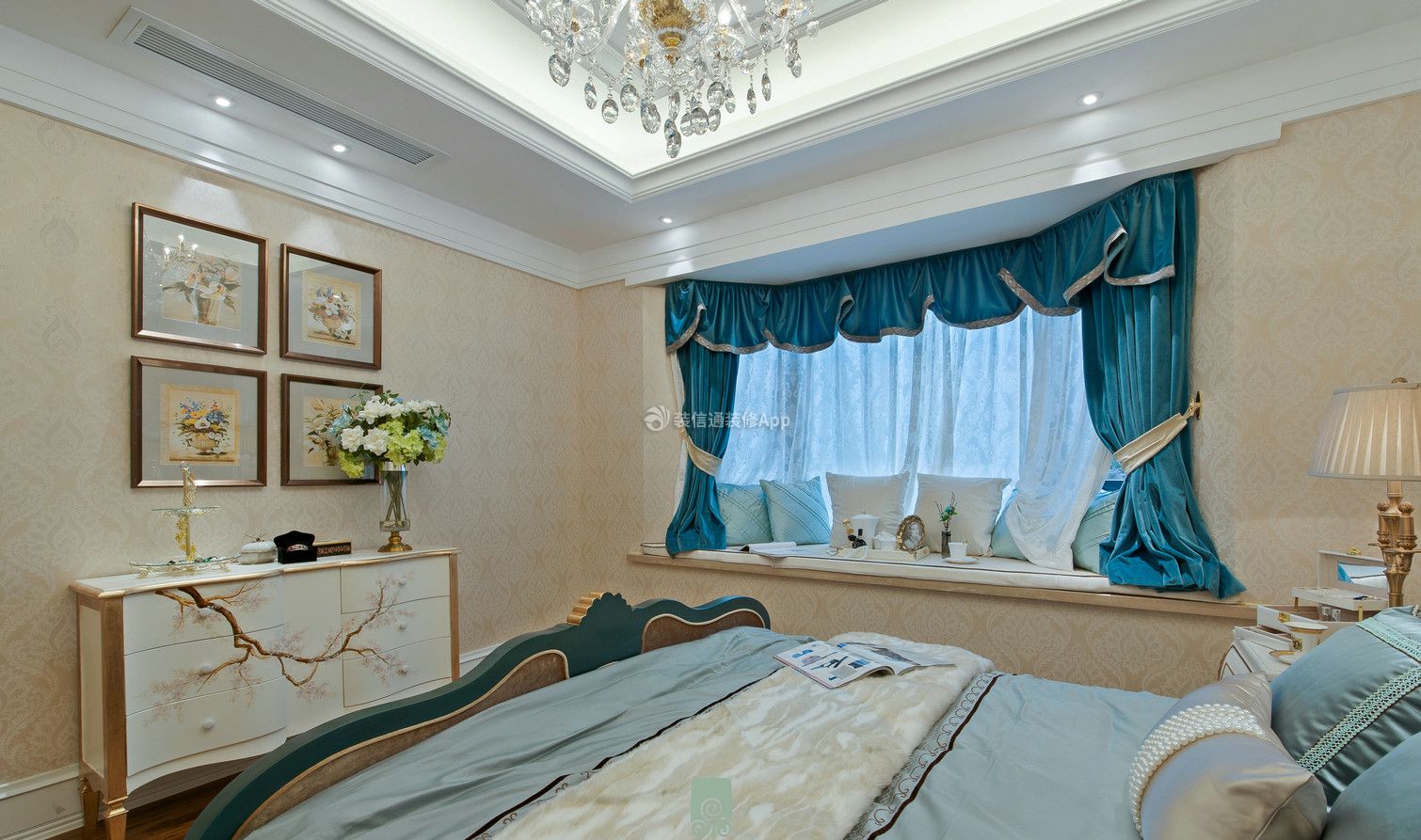 122平法式风格家庭卧室斗柜摆放设计效果图片