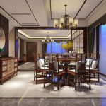 银泰红城450平别墅新中式餐厅装修效果图赏析
