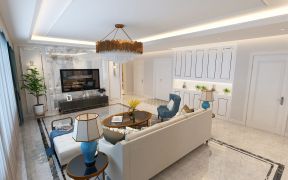  2020家装室内客厅角几效果图 美式风格客厅装修效果图大全 