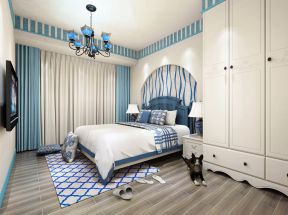 新地中央70平地中海风格卧室整体衣柜设计效果图