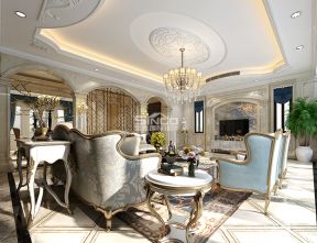 2020法式客厅装修效果图 法式客厅装潢 法式客厅装修风格 2020法式别墅客厅沙发茶几图片