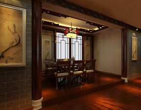 万锦话语岸180平中式风格饭厅吊灯设计图片
