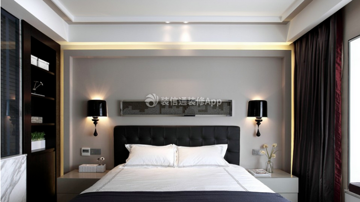 现代风格卧室效果  卧室床头壁灯图片