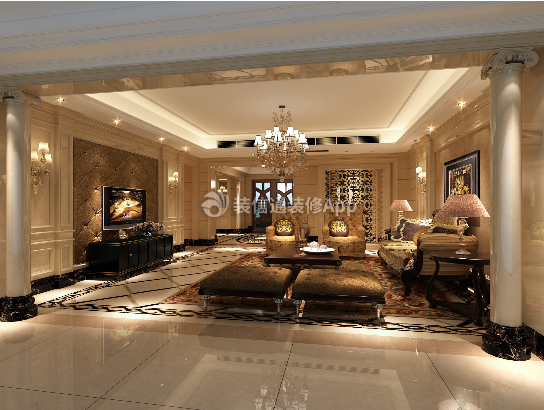 东方明珠146平米欧式客厅装修设计效果图欣赏