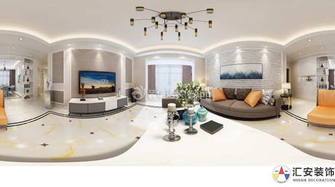 江南名邸120平米现代客厅沙发装修设计效果图
