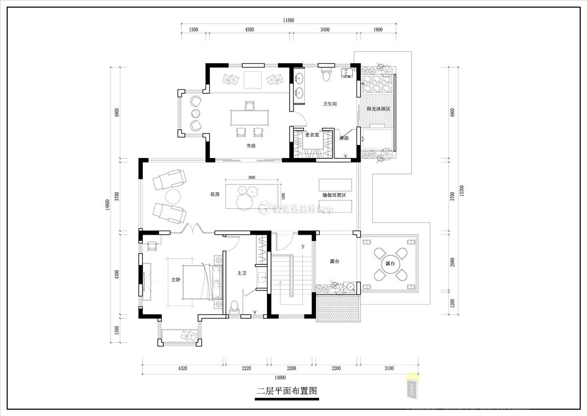 1100平米東南亞別墅平面圖欣賞