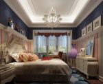 东方明珠240平米法式别墅卧室背景墙装修设计效果图