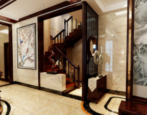 时代雅居中式风格别墅室内楼梯设计装修图赏析