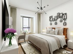 世茂城现代简约120平三居室卧室装修案例