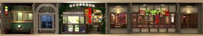 260平米中式烤魚店背景墻裝修設(shè)計(jì)效果圖欣賞