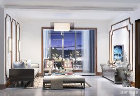 中信未来城新中式88平三居室客厅装修案例